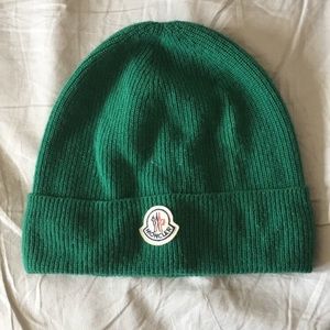 Moncler green beanie